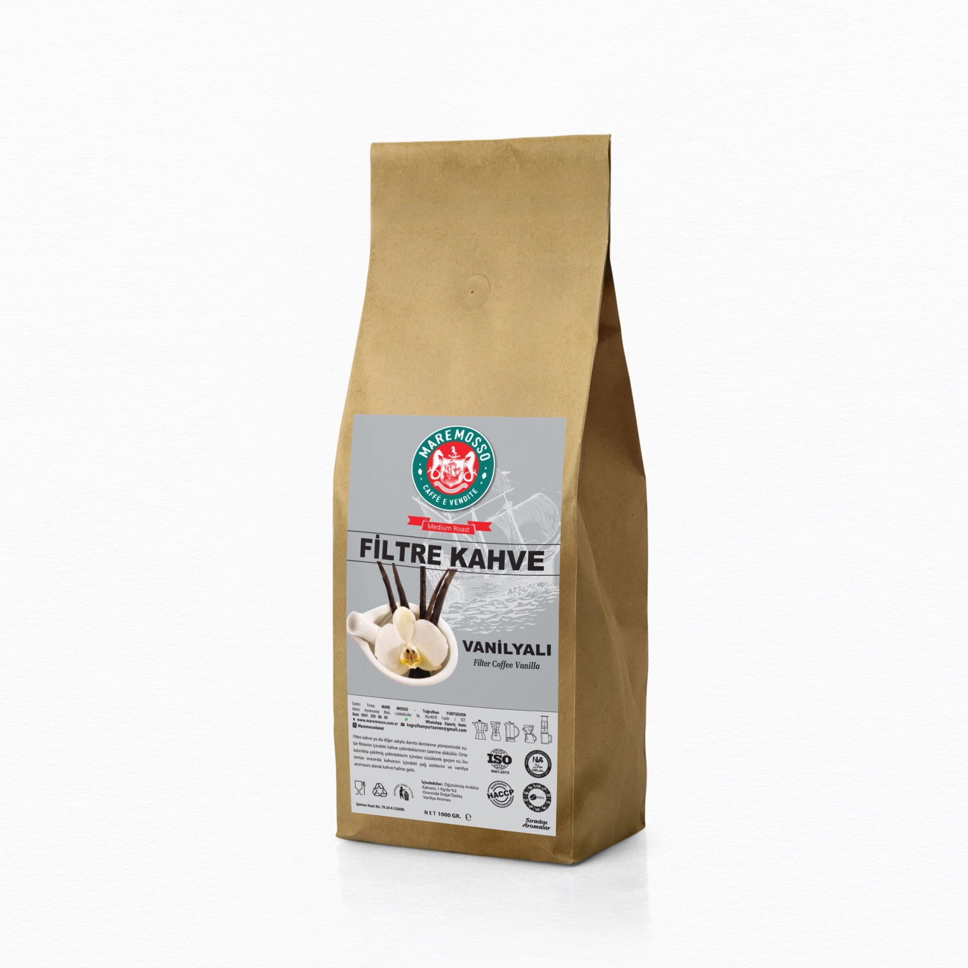 Vanilya Aromalı Filtre Kahve 1000 gr