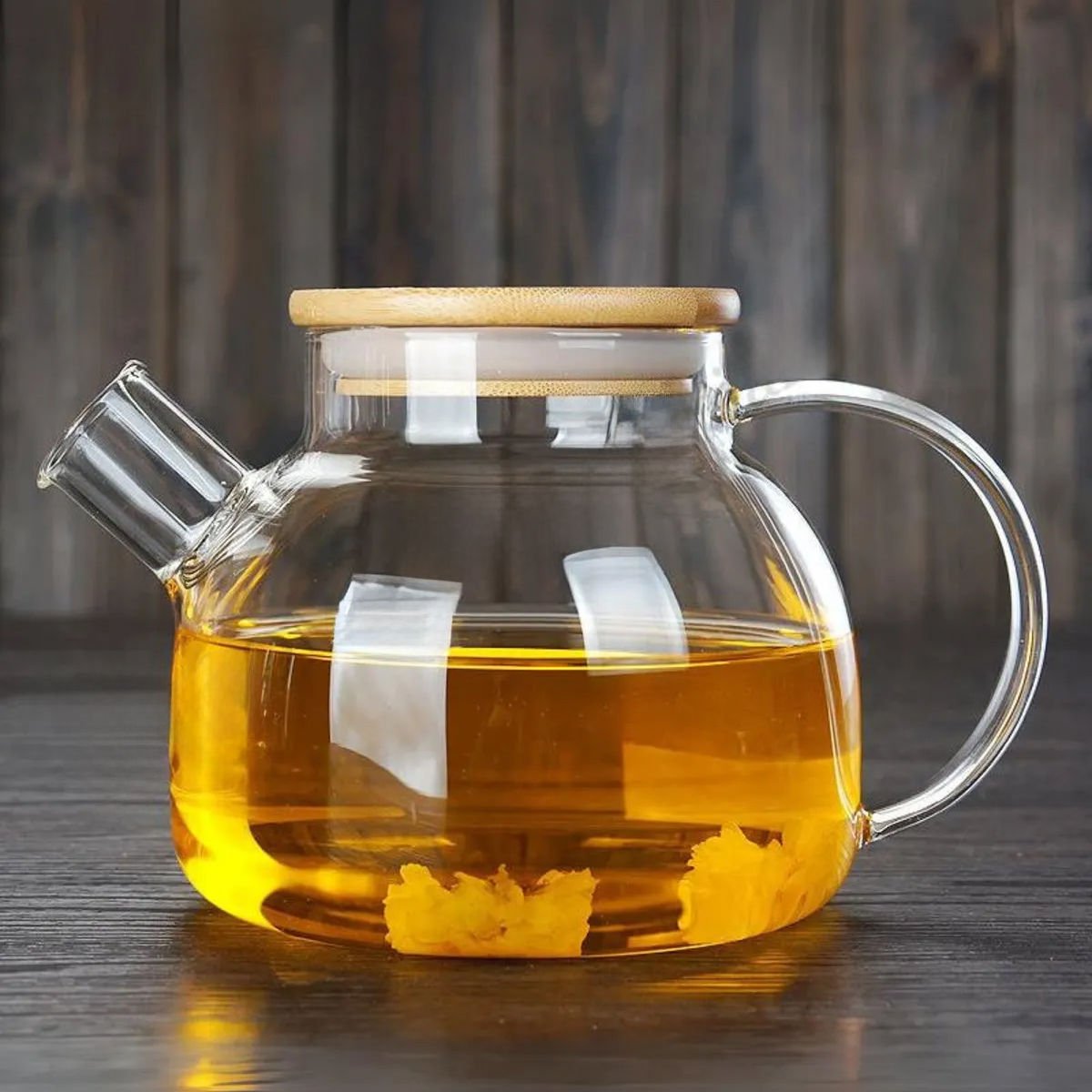 Borosilikat Cam Süzgeçli Demlik 1000 ml