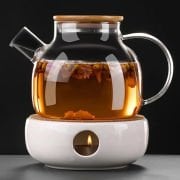 Borosilikat Cam Süzgeçli Demlik 1000 ml