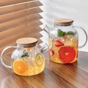 Borosilikat Cam Süzgeçli Demlik 1000 ml