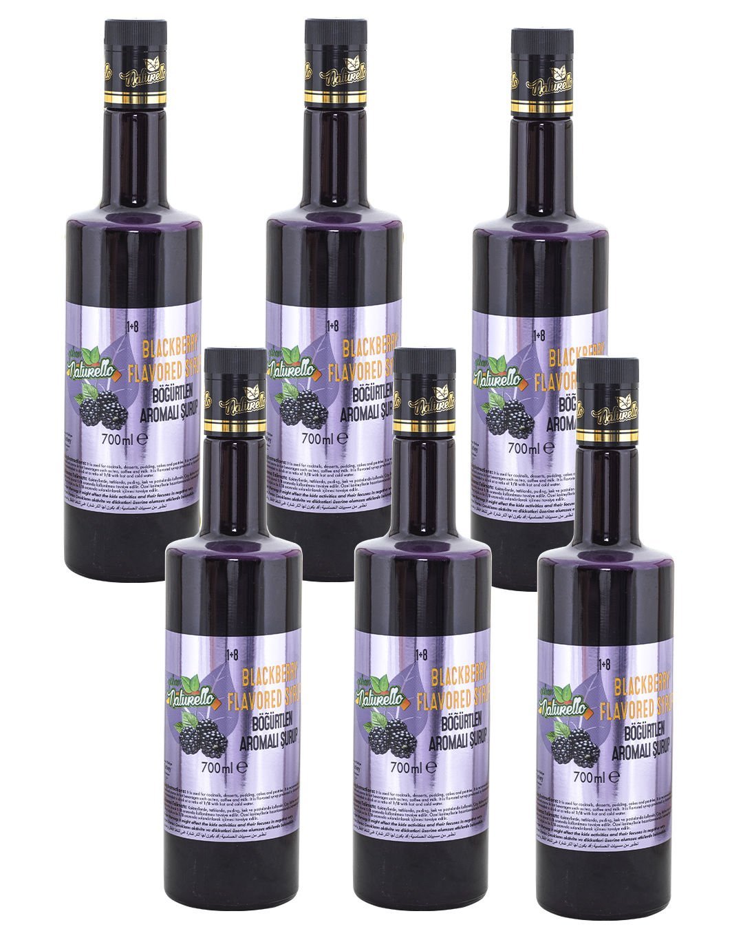 Naturello Böğürtlen Aromalı Şurup 700 ml x 6lı Koli