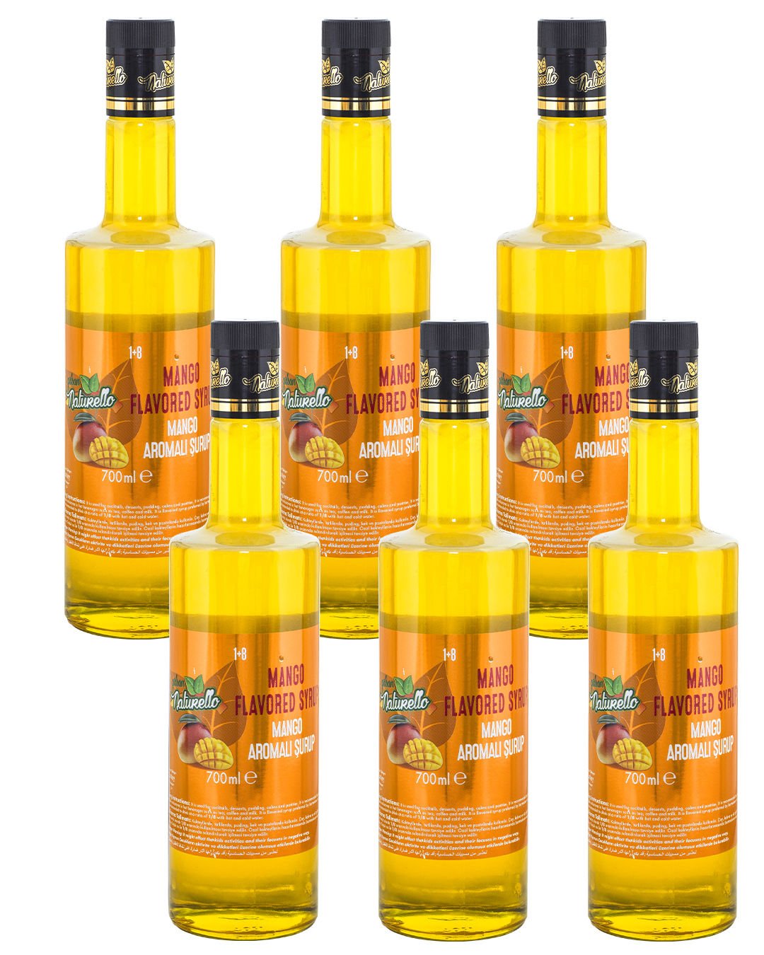 Naturello Mango Aromalı Şurup 700 ml x 6lı Koli