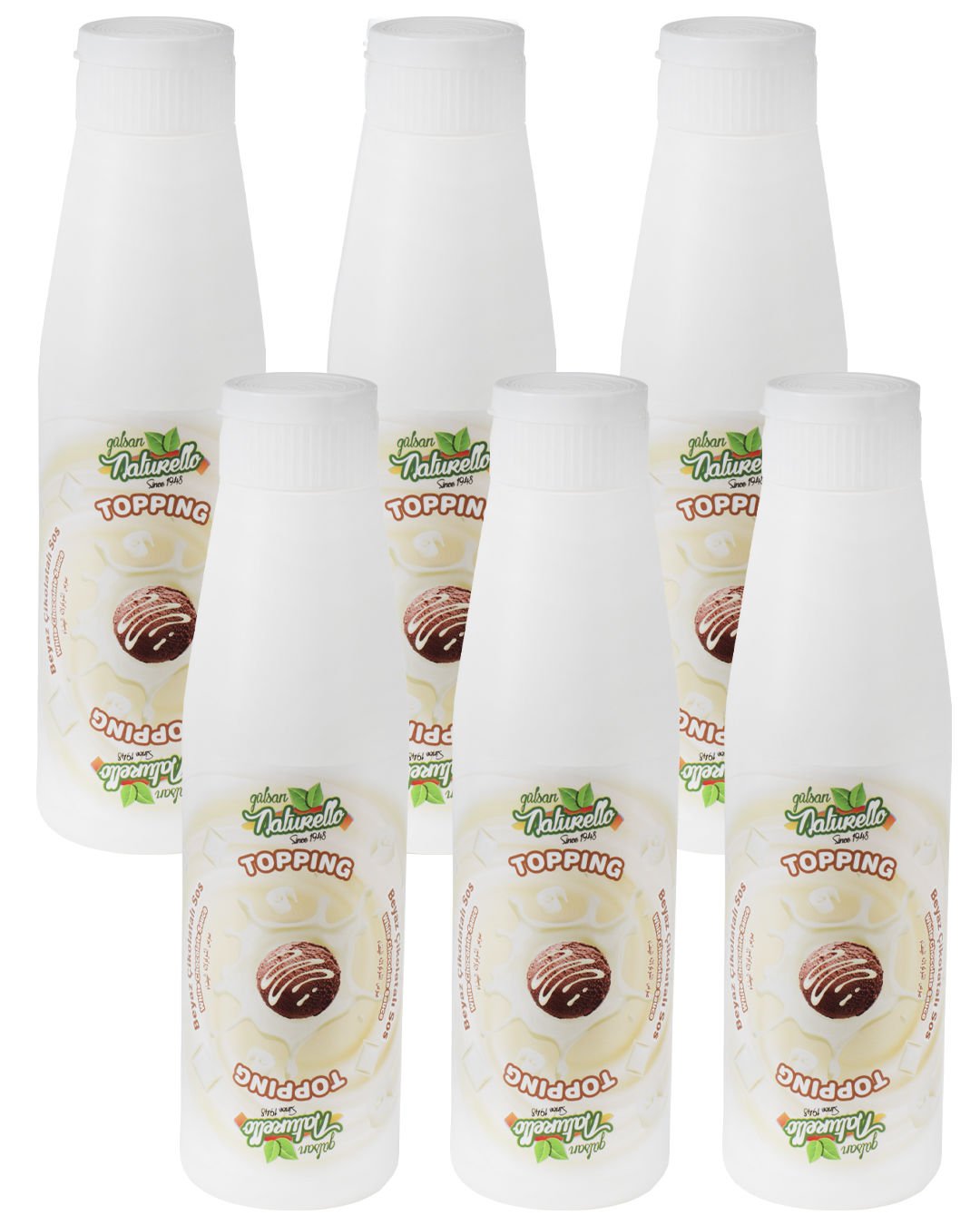 Naturello Beyaz Çikolatalı Topping Sos 1000 Gr x 6lı Koli