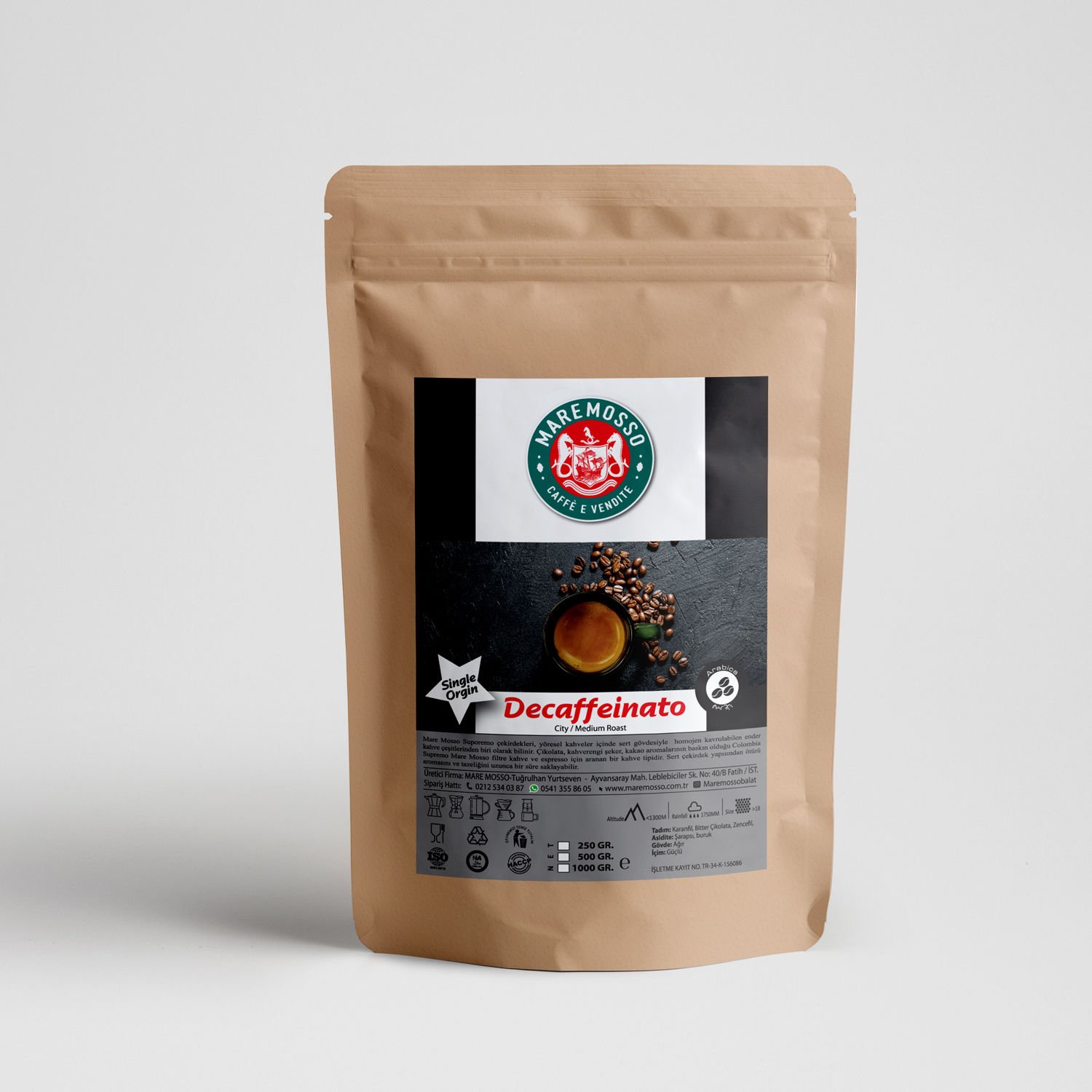 Decaffeinato Filtre Kahve 250 Gr. - Kafeinsiz Kahve Filtre Kahve Makinesi