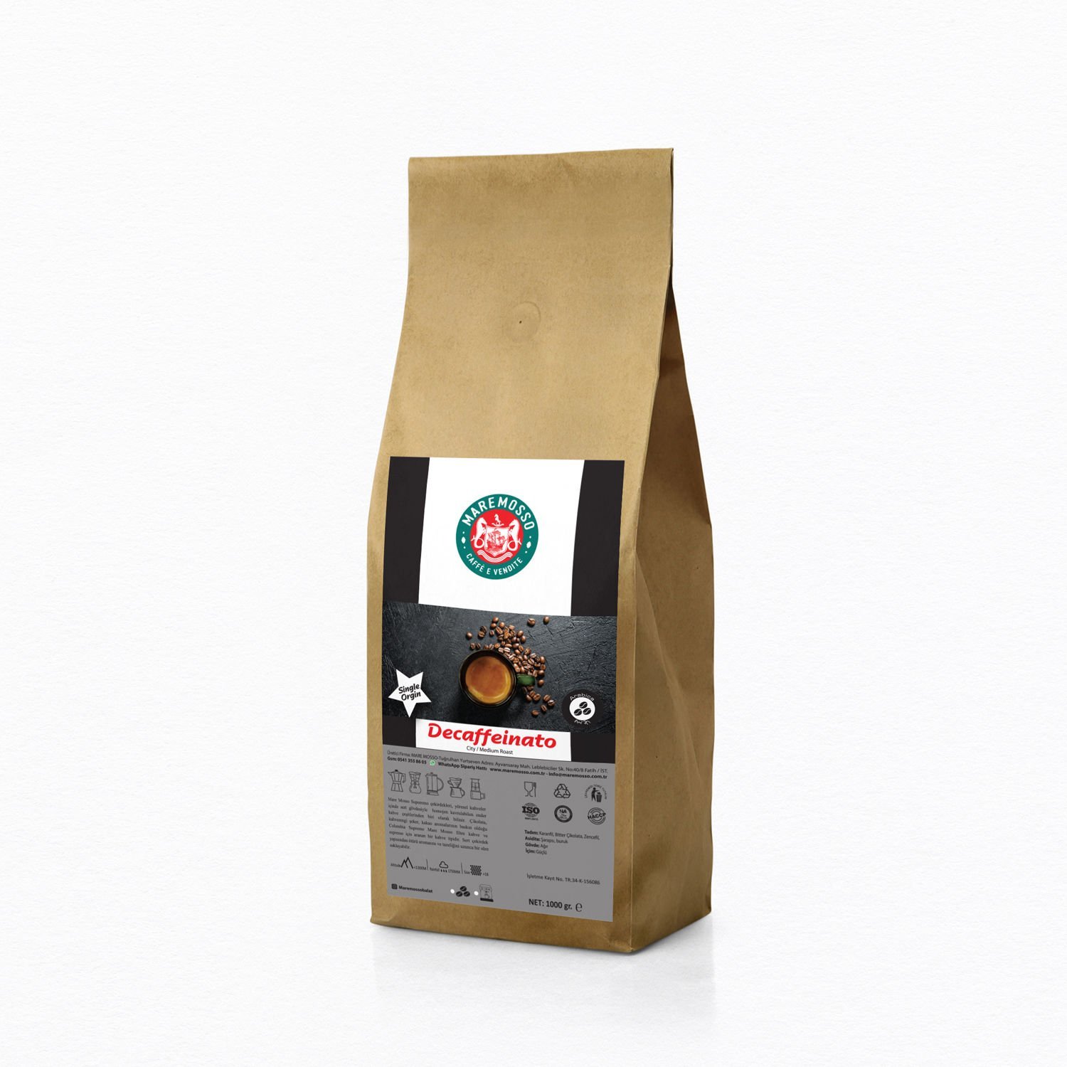 Decaffeinato Filtre Kahve 1 Kg. - Kafeinsiz Kahve Filtre Kahve Makinesi