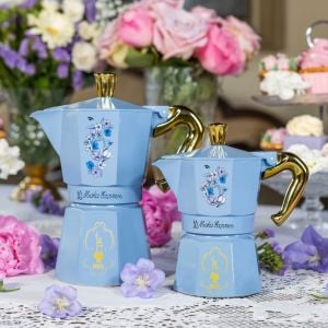Bialetti Bridgerton Express Mavi Alüminyum Döküm Moka Pot 3 Cup