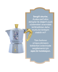 Bialetti Bridgerton Express Mavi Alüminyum Döküm Moka Pot 6 Cup