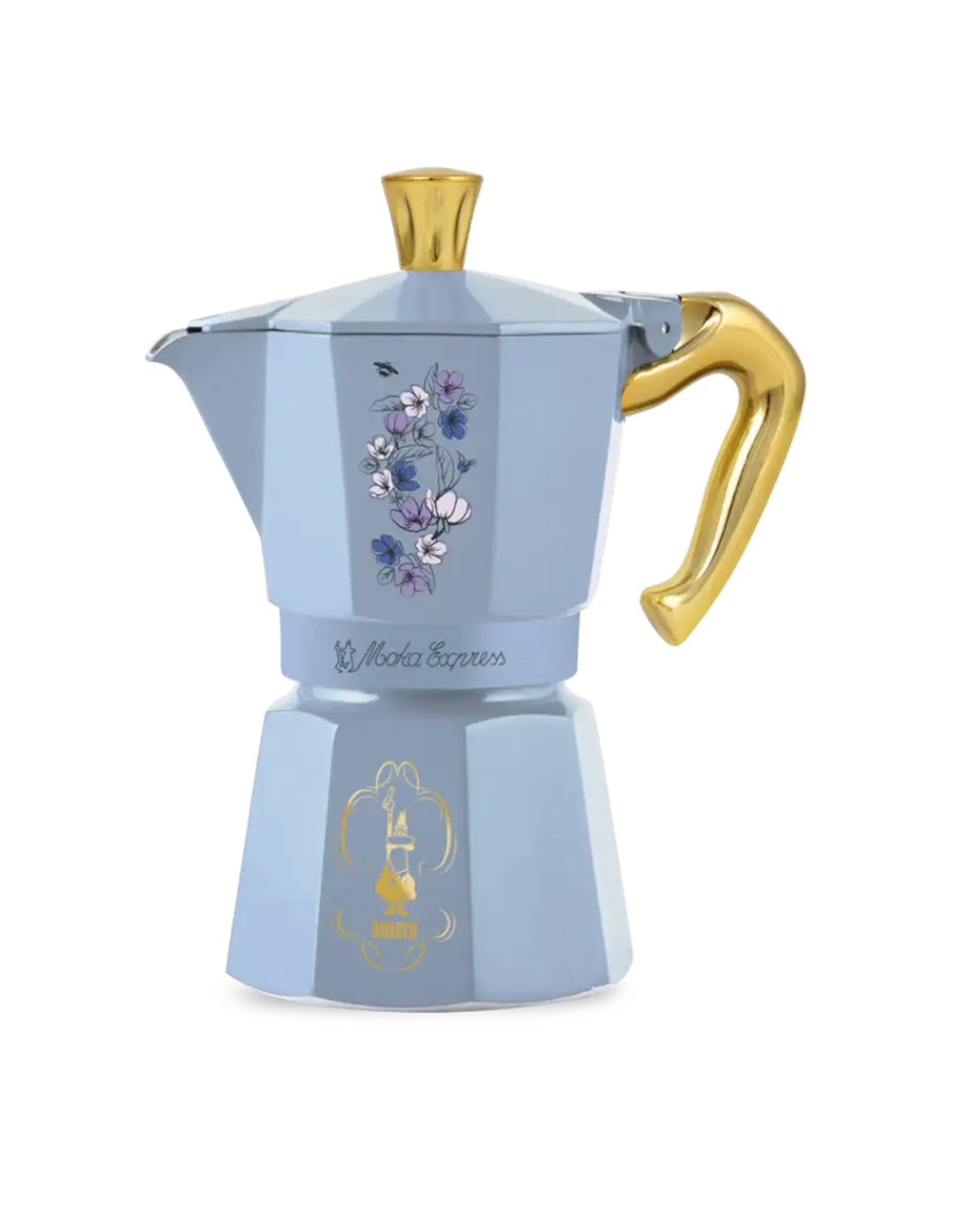 Bialetti Bridgerton Express Mavi Alüminyum Döküm Moka Pot 6 Cup