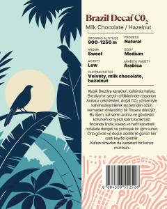Brazil Decaf CO2 Yöresel Filtre Kahve 250 Gr.
