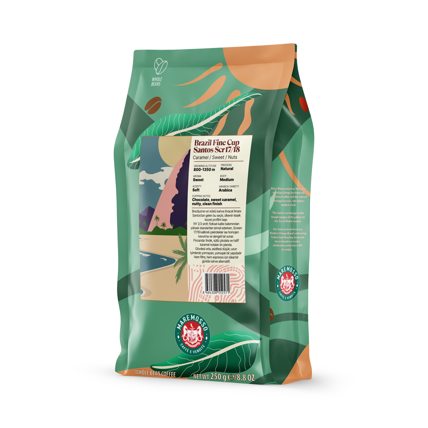 Brazil Fine Cup Santos SCR17/18 Yöresel Filtre Kahve 250 Gr.