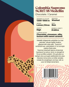 Colombia Supremo SCR17/18 Medellin Yöresel Filtre Kahve 250 Gr.