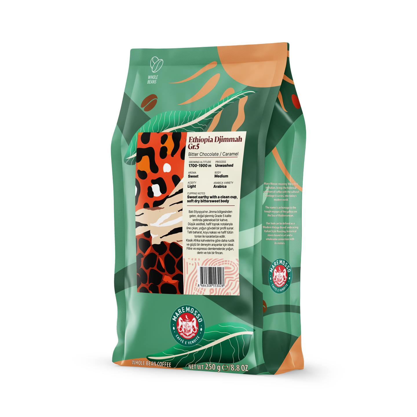 Ethiopia Djimmah Gr.5 Yöresel Filtre Kahve 250 Gr.
