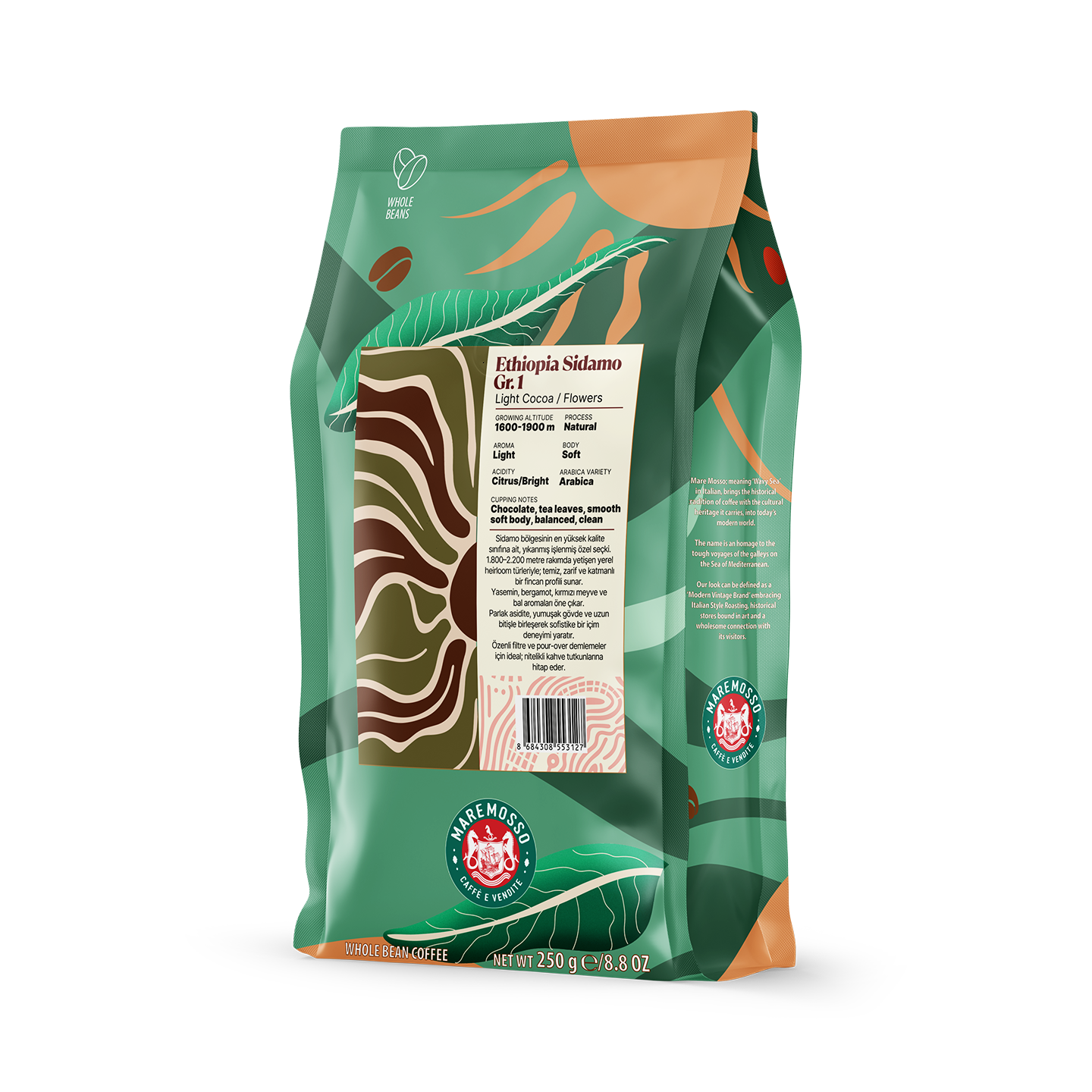 Ethiopia Sidamo Gr.1 Yöresel Filtre Kahve 250 Gr.