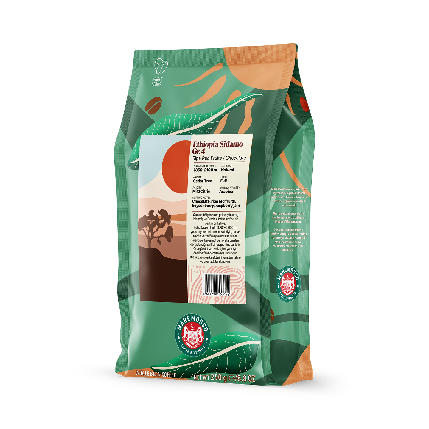 Ethiopia Sidamo Gr.4 Yöresel Filtre Kahve 250 Gr.