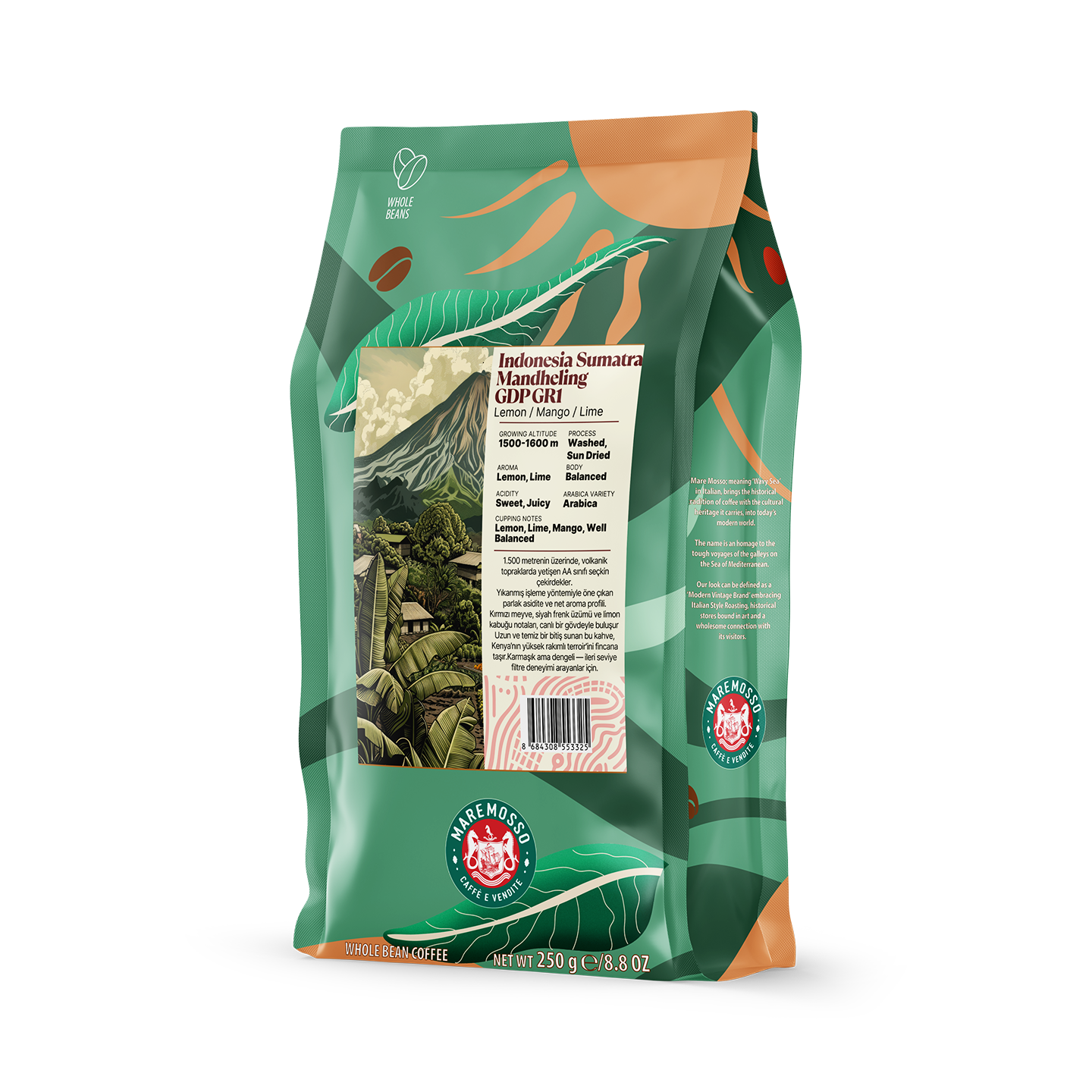 Indonesia Sumatra Mandheling GDP GR1 Yöresel Filtre Kahve 250 Gr.