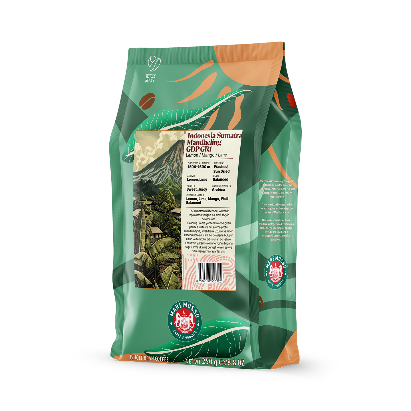 Indonesia Sumatra Mandheling GDP GR1 Yöresel Filtre Kahve 250 Gr.