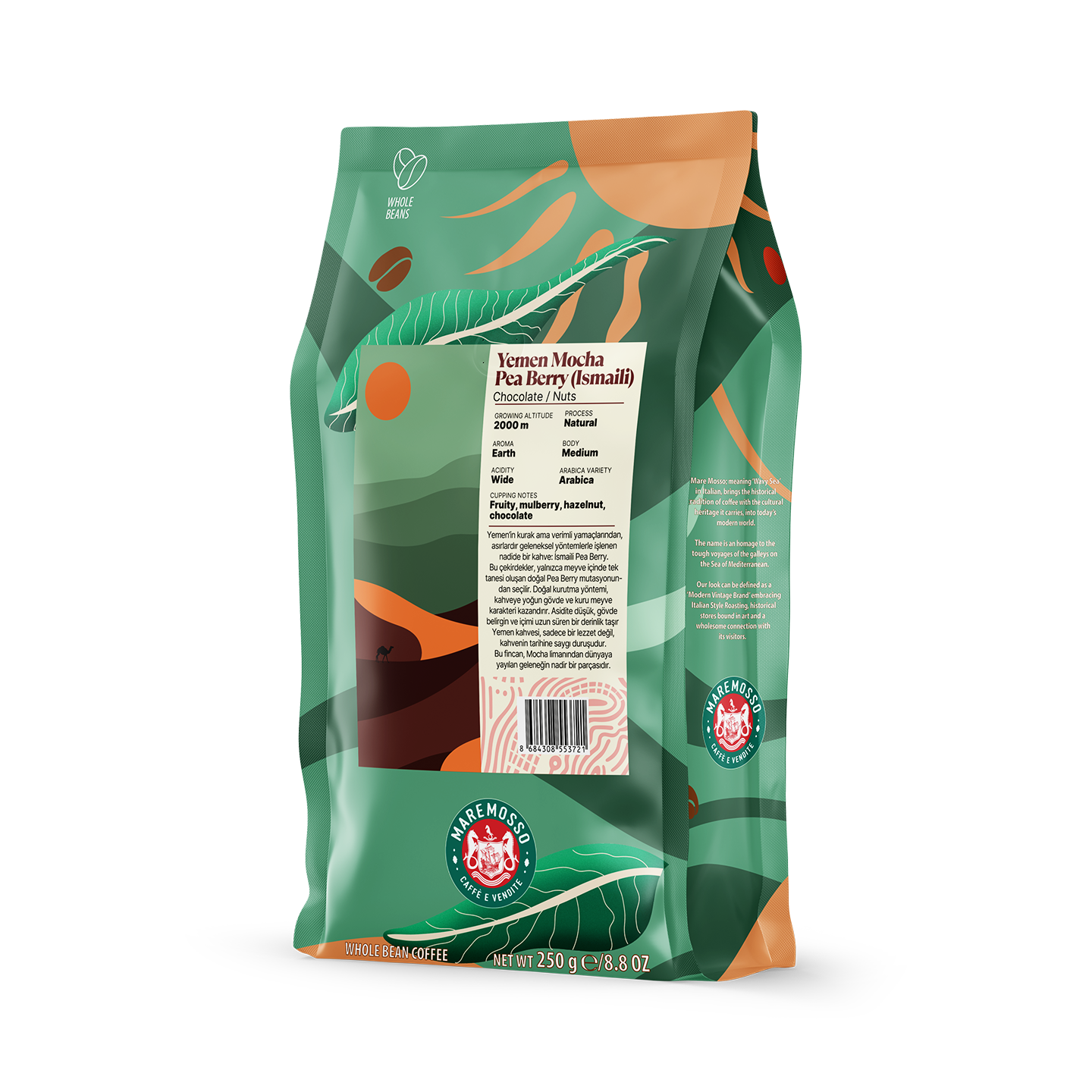 Yemen Mocha Pea Berry (Ismaili) Yöresel Filtre Kahve 250 Gr.