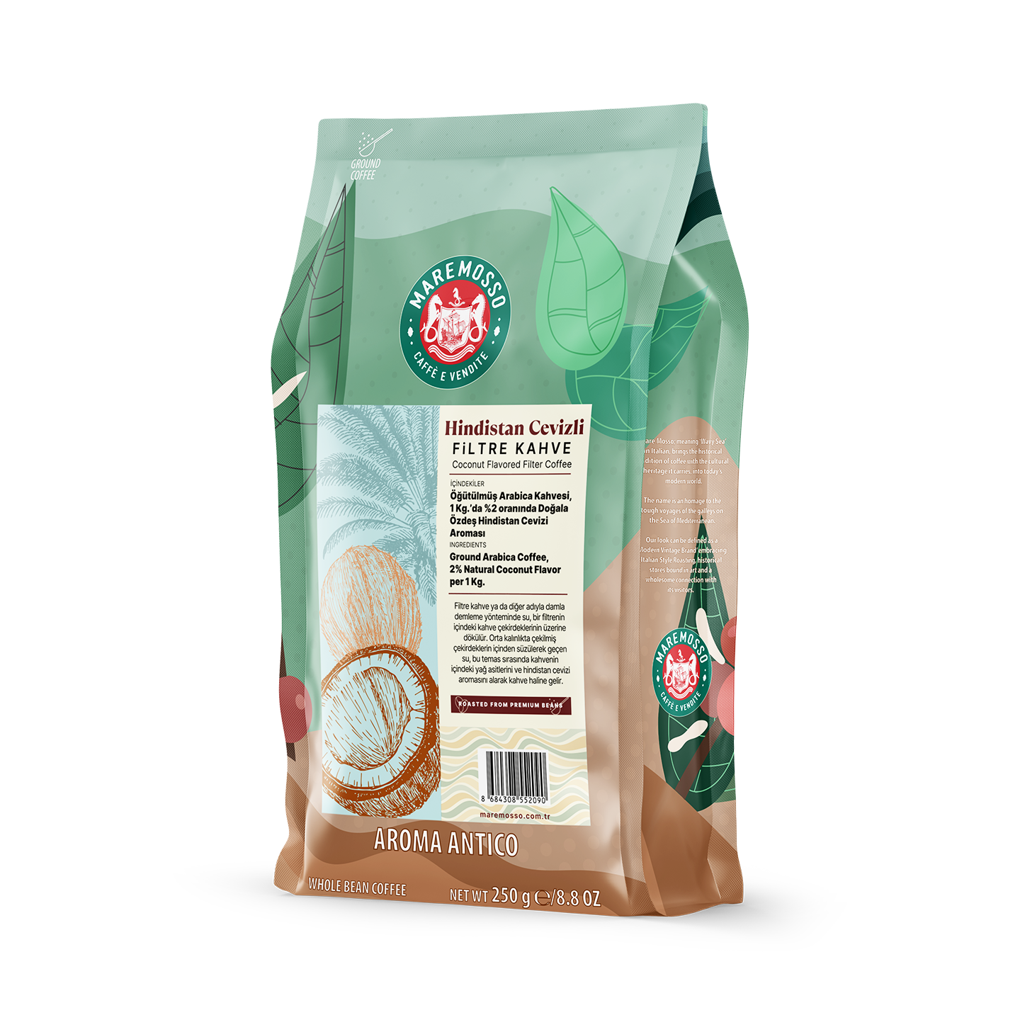 Hindistan Cevizi Aromalı Filtre Kahve 250 Gr.