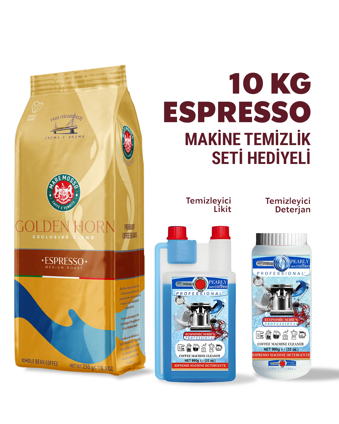 Espresso Golden Horn Blend 10 Kg (Çekirdek) - Makine Temizlik Seti Hediyeli!