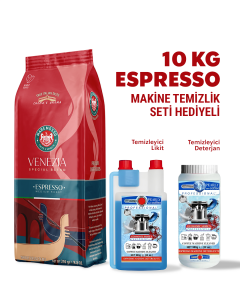 Espresso Venezia Blend 10 Kg (Çekirdek) - Makine Temizlik Seti Hediyeli!