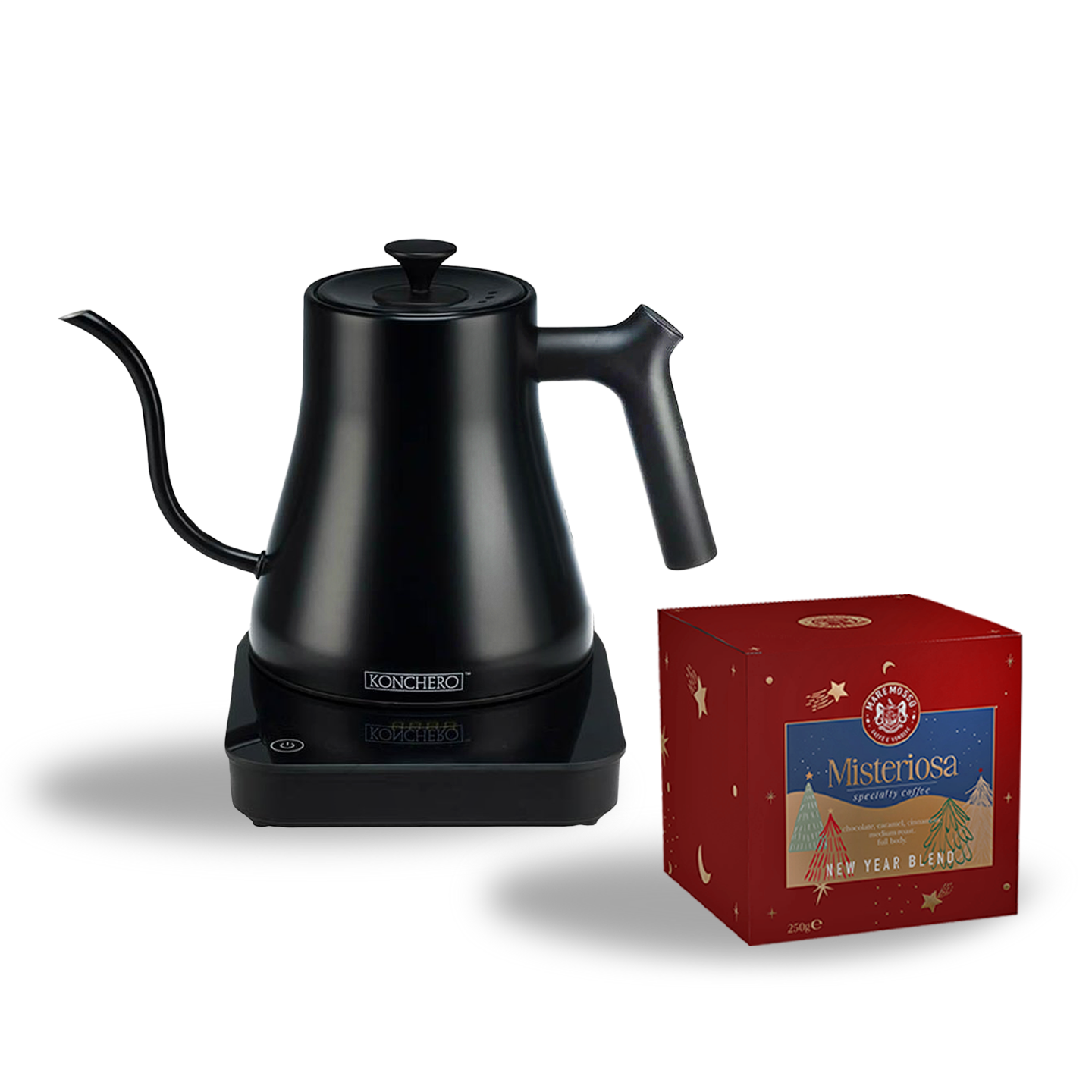 Konchero Dijital Isı Ayarlı Kettle + Misteriosa 250 Gr. New Year Blend (Çekirdek Kahve) Hediyeli