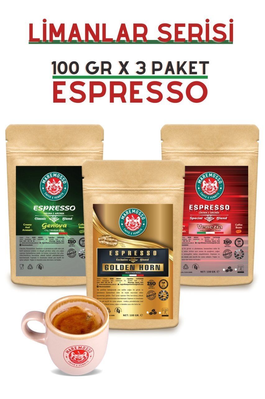 Espresso Limanlar Serisi 100gr x 3 Paket Espresso Kahve Blend Tanışma Seti
